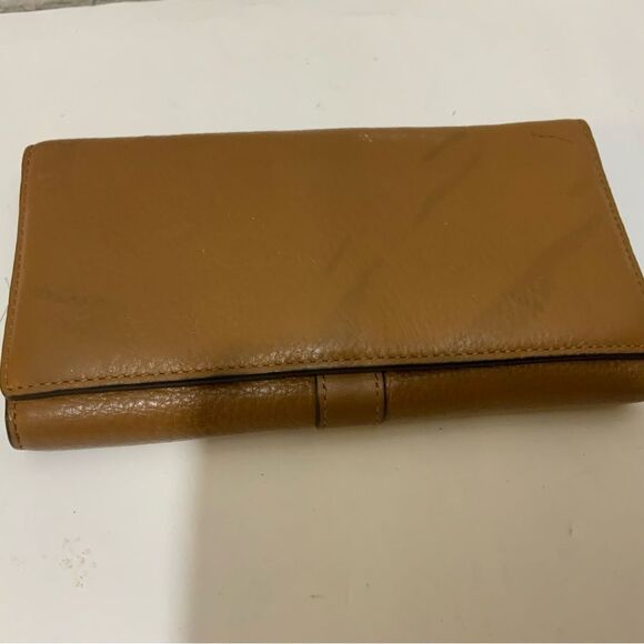 Michael Kors Smooth Pebble leather wallet tan snap front - Picture 4 of 10
